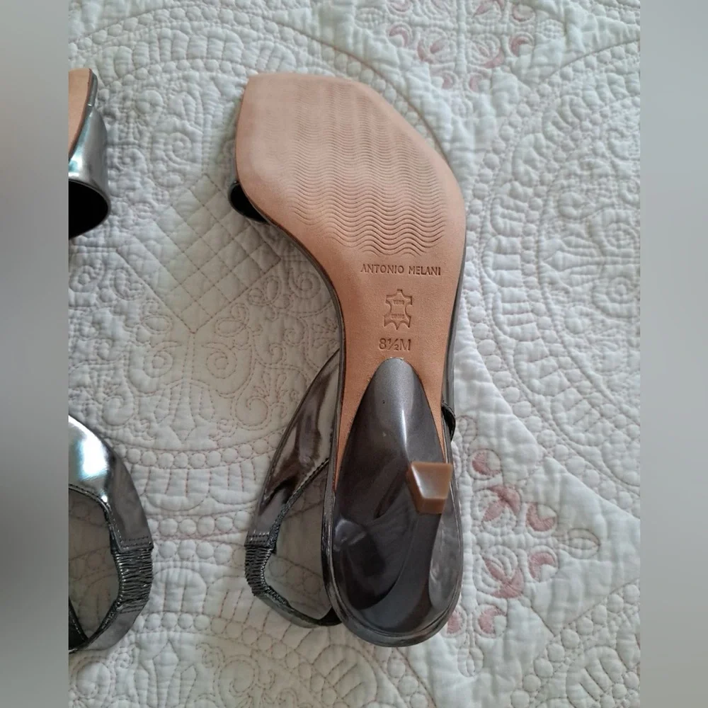 Brand New, Never Worn Metallic, Patent Leather, Sandal Heels - Picture 11 of 13